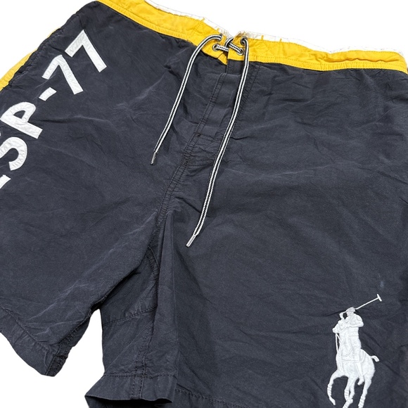 Polo Ralph Lauren Spain PRL Cup Offshore Team Black Yellow Board Shorts Mens XL - Picture 5 of 14